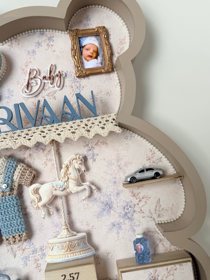 Personalized Teddy Bear Baby Memory Shadow Box