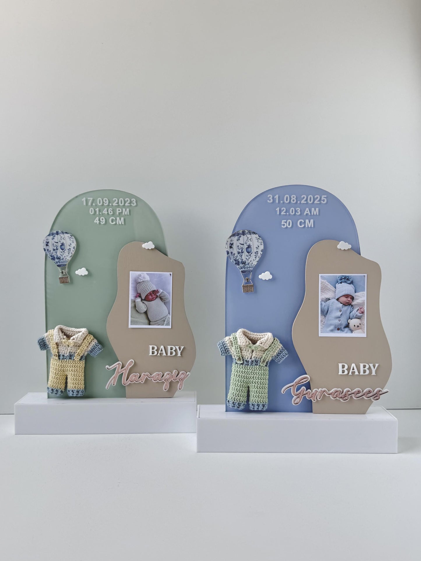 Personalized Baby Birth Announcement Frame | Custom Baby Stats Keepsake Plaque