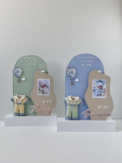 Personalized Baby Birth Announcement Frame | Custom Baby Stats Keepsake Plaque