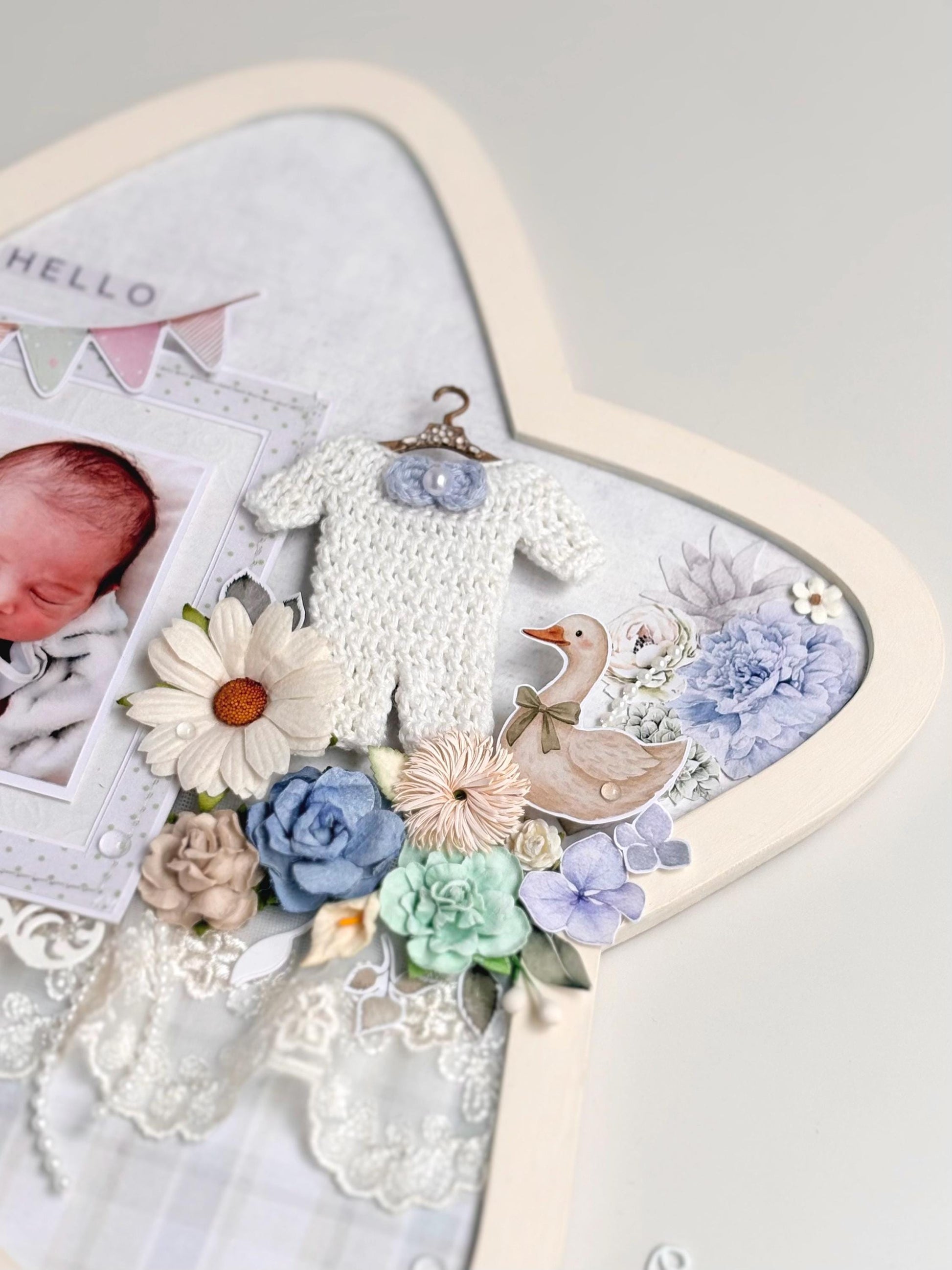Personalized Star Baby Photo Keepsake Frame, Handmade Nursery Decor